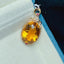 14K GOLD 12.6 CT NATURAL CITRINE & DIAMOND PENDANT