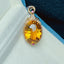 14K GOLD 12.6 CT NATURAL CITRINE & DIAMOND PENDANT