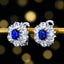 14K GOLD 1.32 CTW VIVID BLUE NATURAL SAPPHIRE & DIAMOND EARRINGS