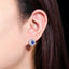 14K GOLD 1.32 CTW VIVID BLUE NATURAL SAPPHIRE & DIAMOND EARRINGS