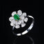 14K GOLD 0.57 CTW VIVID GREEN NATURAL EMERALD & DIAMOND RING