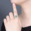 14K GOLD 0.57 CTW VIVID GREEN NATURAL EMERALD & DIAMOND RING