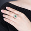 14K GOLD 0.57 CTW VIVID GREEN NATURAL EMERALD & DIAMOND RING