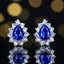 14K GOLD 1.67 CTW NATURAL SAPPHIRE & DIAMOND EARRINGS