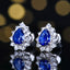 14K GOLD 1.67 CTW NATURAL SAPPHIRE & DIAMOND EARRINGS