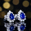 14K GOLD 1.67 CTW NATURAL SAPPHIRE & DIAMOND EARRINGS