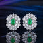 14K GOLD 0.72 CT VIVID GREEN NATURAL EMERALD & SAPPHIRE EARRINGS