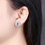 14K GOLD 0.72 CT VIVID GREEN NATURAL EMERALD & SAPPHIRE EARRINGS