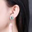 14K GOLD 0.72 CT VIVID GREEN NATURAL EMERALD & SAPPHIRE EARRINGS