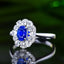 14K GOLD 0.70 CTW VIVID BLUE NATURAL SAPPHIRE & DIAMOND RING