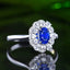 14K GOLD 0.70 CTW VIVID BLUE NATURAL SAPPHIRE & DIAMOND RING