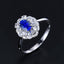 14K GOLD 0.70 CTW VIVID BLUE NATURAL SAPPHIRE & DIAMOND RING