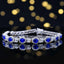 14K GOLD 4.36 CTW VIVID BLUE NATURAL SAPPHIRE & DIAMOND BRACELET