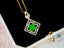 14K GOLD 1.03 CTW VIVID GREEN NATURAL EMERALD & DIAMOND PENDANT