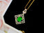 14K GOLD 1.03 CTW VIVID GREEN NATURAL EMERALD & DIAMOND PENDANT