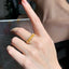 14K GOLD 1.60 CTW NATURAL YELLOW DIAMOND & DIAMOND RING