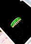 14K GOLD 1.54 CTW VIVID GREEN NATURAL EMERALD & DIAMOND RING