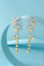 14K GOLD 2.42 CTW NATURAL YELLOW DIAMOND & DIAMOND EARRINGS