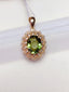 14K GOLD 3 CT NATURAL TOURMALINE & DIAMOND PENDANT