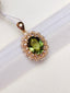 14K GOLD 3 CT NATURAL TOURMALINE & DIAMOND PENDANT