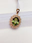 14K GOLD 3 CT NATURAL TOURMALINE & DIAMOND PENDANT