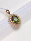 14K GOLD 3 CT NATURAL TOURMALINE & DIAMOND PENDANT