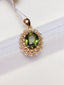 14K GOLD 3 CT NATURAL TOURMALINE & DIAMOND PENDANT