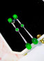 14K GOLD 4.14 CTW VIVID GREEN NATURAL EMERALD & DIAMOND EARRINGS