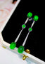 14K GOLD 4.14 CTW VIVID GREEN NATURAL EMERALD & DIAMOND EARRINGS