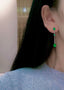 14K GOLD 4.14 CTW VIVID GREEN NATURAL EMERALD & DIAMOND EARRINGS