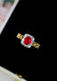 14K GOLD 1.38 CTW VIVID RED NATURAL RUBY & DIAMOND RING