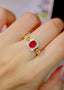 14K GOLD 1.38 CTW VIVID RED NATURAL RUBY & DIAMOND RING