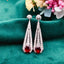 14K GOLD 2.78 CTW VIVID RED NATURAL RUBY & DIAMOND EARRINGS