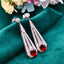 14K GOLD 2.78 CTW VIVID RED NATURAL RUBY & DIAMOND EARRINGS