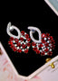 14K GOLD 10.59 CTW VIVID RED NATURAL RUBY & DIAMOND EARRINGS