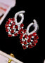 14K GOLD 10.59 CTW VIVID RED NATURAL RUBY & DIAMOND EARRINGS