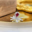 14K GOLD 0.87 CTW VIVID RED NATURAL RUBY & DIAMOND RING