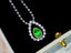 14K GOLD 0.69 CTW VIVID GREEN NATURAL EMERALD & DIAMOND PENDANT