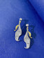 14K GOLD 2.56 CTW NATURAL YELLOW DIAMOND & DIAMOND EARRINGS