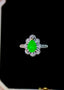 14K GOLD 1.45 CTW VIVID GREEN NATURAL EMERALD & DIAMOND RING