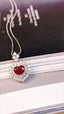 14K GOLD 1.18 CTW VIVID RED NATURAL RUBY & DIAMOND PENDANT