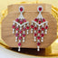 14K GOLD 6.36 CTW VIVID RED NATURAL RUBY & DIAMOND EARRINGS