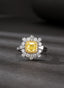 14K GOLD 1.83 CTW NATURAL YELLOW DIAMOND & DIAMOND RING