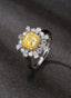 14K GOLD 1.83 CTW NATURAL YELLOW DIAMOND & DIAMOND RING