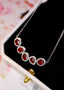 14K GOLD 1.77 CTW VIVID RED NATURAL RUBY & DIAMOND NECKLACE