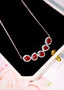 14K GOLD 1.77 CTW VIVID RED NATURAL RUBY & DIAMOND NECKLACE