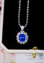 14K GOLD 2.15 CTW NATURAL SAPPHIRE & DIAMOND PENDANT