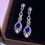 14K GOLD 1.44 CTW NATURAL SAPPHIRE & DIAMOND EARRINGS