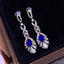 14K GOLD 1.44 CTW NATURAL SAPPHIRE & DIAMOND EARRINGS