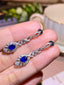 14K GOLD 1.44 CTW NATURAL SAPPHIRE & DIAMOND EARRINGS